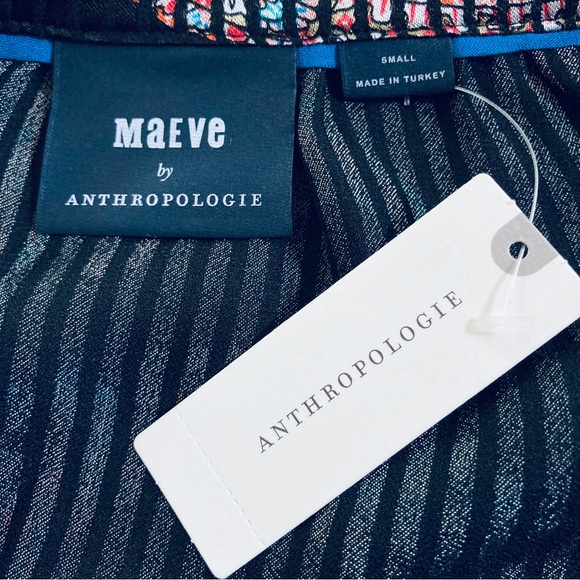 Anthropologie NWT Maeve Madeira Pattern Burnout Satin Blouse black paisley small - Picture 6 of 7